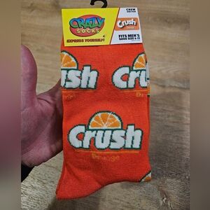 Crush Orange Soda Fun Crazy Novelty Socks Unisex Mens Shoe Size 6-12